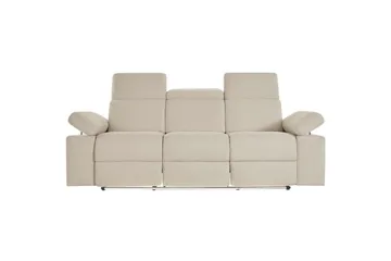 Sofa 3-seter Rayland Hvit, Sunday Stoff, Elektrisk recliner - Hvit, Sunday Stoff, Elektrisk recliner - Møbler - Sofaer - Reclinersofaer