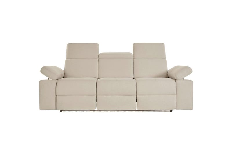 Sofa 3-seter Rayland Hvit, Sunday Stoff, Elektrisk recliner - Hvit, Sunday Stoff, Elektrisk recliner - Møbler - Sofaer - Reclinersofaer