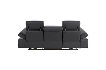 Sofa 3-seter Rayland Svart, Lær/PU, Elektrisk recliner - Svart, Lær/PU, Elektrisk recliner - Møbler - Sofaer - Reclinersofaer