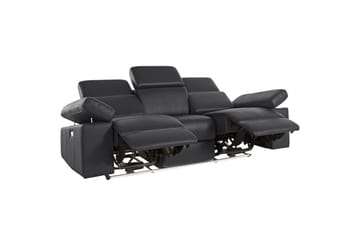 Sofa 3-seter Rayland Svart, Lær/PU, Elektrisk recliner - Svart, Lær/PU, Elektrisk recliner - Møbler - Sofaer - Reclinersofaer