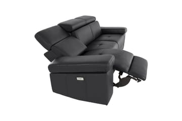 Sofa 3-seter Rayland Svart, Lær/PU, Elektrisk recliner - Svart, Lær/PU, Elektrisk recliner - Møbler - Sofaer - Reclinersofaer