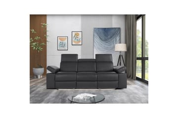 Sofa 3-seter Rayland Svart, Lær/PU, Elektrisk recliner - Svart, Lær/PU, Elektrisk recliner - Møbler - Sofaer - Reclinersofaer