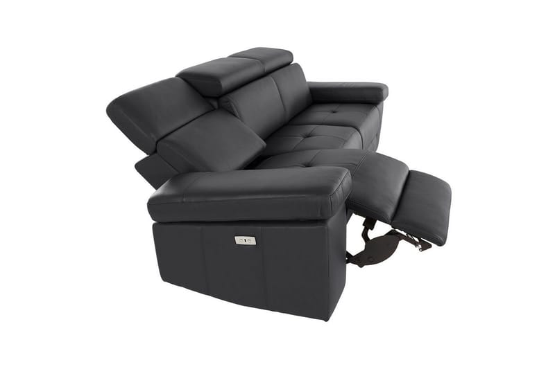 Sofa 3-seter Rayland Svart, PU, Elektrisk recliner - Svart, PU, Elektrisk recliner - Møbler - Sofaer - Reclinersofaer