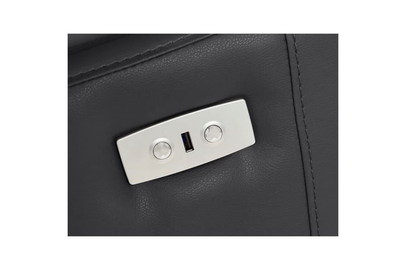 Sofa 3-seter Rayland Svart, PU, Elektrisk recliner - Svart, PU, Elektrisk recliner - Møbler - Sofaer - Reclinersofaer