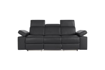 Sofa 3-seter Rayland Svart, PU, Manuell hvilestol - Svart, PU, Manuell hvilestol - Møbler - Sofaer - Reclinersofaer