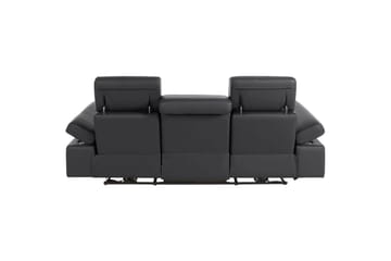 Sofa 3-seter Rayland Svart, PU, Manuell hvilestol - Svart, PU, Manuell hvilestol - Møbler - Sofaer - Reclinersofaer