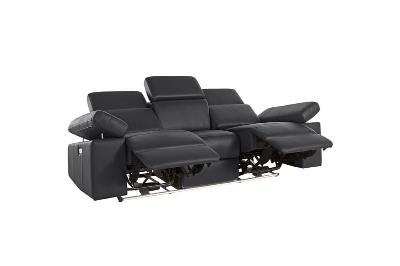 Sofa 3-seter Rayland Svart, PU, Elektrisk recliner - Svart, PU, Elektrisk recliner - Møbler - Sofaer - Reclinersofaer