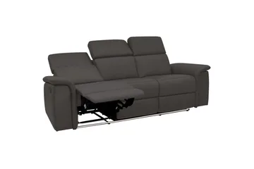 Sofa 3-seter Pareli Brun, PU, Manuell hvilestol - Brun, PU, Manuell hvilestol - Møbler - Sofaer - Reclinersofaer