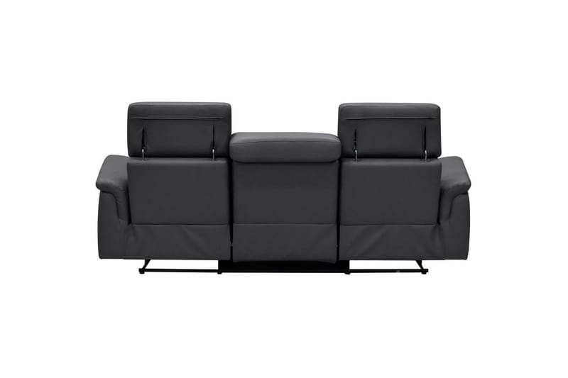 Sofa 3-seter Pareli Svart, Lær/PU, Manuell hvilestol - Svart, Lær/PU, Manuell hvilestol - Møbler - Sofaer - Reclinersofaer
