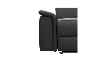 Sofa 3-seter Pareli Svart, Lær/PU, Manuell hvilestol - Svart, Lær/PU, Manuell hvilestol - Møbler - Sofaer - Reclinersofaer