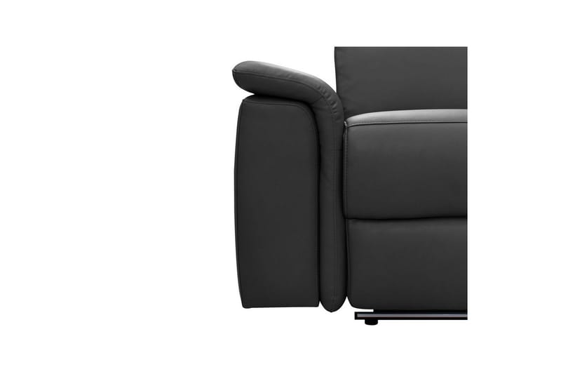 Sofa 3-seter Pareli Svart, Lær/PU, Manuell hvilestol - Svart, Lær/PU, Manuell hvilestol - Møbler - Sofaer - Reclinersofaer