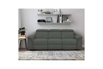 Sofa 3-seter Pareli Grå, PU, Elektrisk recliner - Grå, PU, Elektrisk recliner - Møbler - Sofaer - Reclinersofaer