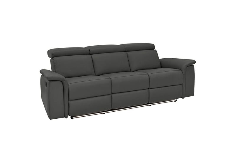 Sofa 3-seter Pareli Svart, PU, Elektrisk recliner, Svart, PU, Elektrisk recliner