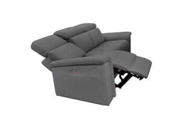 Sofa 3-seter Pareli Grå, Sunday Stoff, Manuell hvilestol - Grå, Sunday Stoff, Manuell hvilestol - Møbler - Sofaer - Reclinersofaer