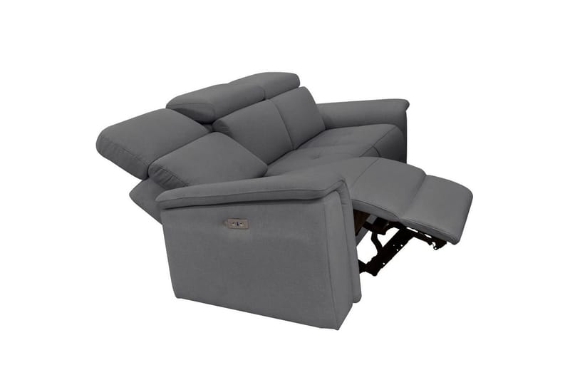 Sofa 3-seter Pareli Grå, Sunday Stoff, Manuell hvilestol - Grå, Sunday Stoff, Manuell hvilestol - Møbler - Sofaer - Reclinersofaer