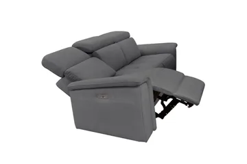 Sofa 3-seter Pareli Grå, Sunday Stoff, Manuell hvilestol - Grå, Sunday Stoff, Manuell hvilestol - Møbler - Sofaer - Reclinersofaer