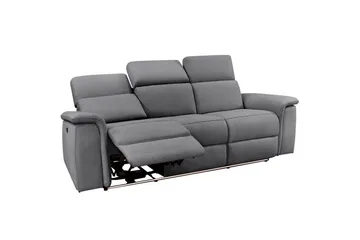 Sofa 3-seter Pareli Grå, Sunday Stoff, Elektrisk recliner - Grå, Sunday Stoff, Elektrisk recliner - Møbler - Sofaer - Reclinersofaer