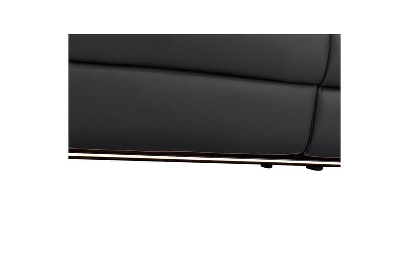 Sofa 3-seter Pareli Svart, Lær/PU, Manuell hvilestol - Svart, Lær/PU, Manuell hvilestol - Møbler - Sofaer - Reclinersofaer