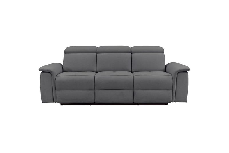 Sofa 3-seter Pareli Grå, Sunday Stoff, Manuell hvilestol - Grå, Sunday Stoff, Manuell hvilestol - Møbler - Sofaer - Reclinersofaer