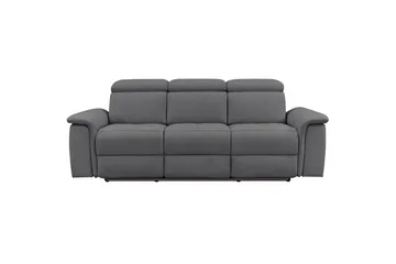 Sofa 3-seter Pareli Grå, Sunday Stoff, Manuell hvilestol - Grå, Sunday Stoff, Manuell hvilestol - Møbler - Sofaer - Reclinersofaer