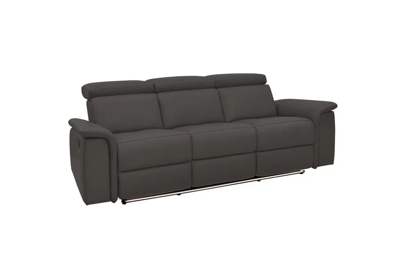 Sofa 3-seter Pareli Brun, PU, Manuell hvilestol - Brun, PU, Manuell hvilestol - Møbler - Sofaer - Reclinersofaer