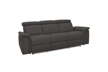 Sofa 3-seter Pareli Brun, PU, Manuell hvilestol