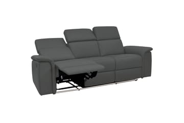 Sofa 3-seter Pareli Grå, PU, Elektrisk recliner - Grå, PU, Elektrisk recliner - Møbler - Sofaer - Reclinersofaer