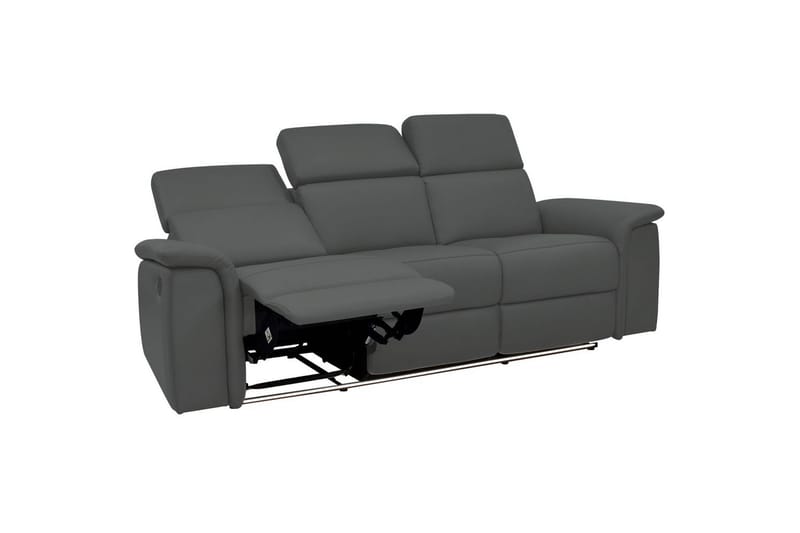 Sofa 3-seter Pareli Grå, PU, Elektrisk recliner - Grå, PU, Elektrisk recliner - Møbler - Sofaer - Reclinersofaer