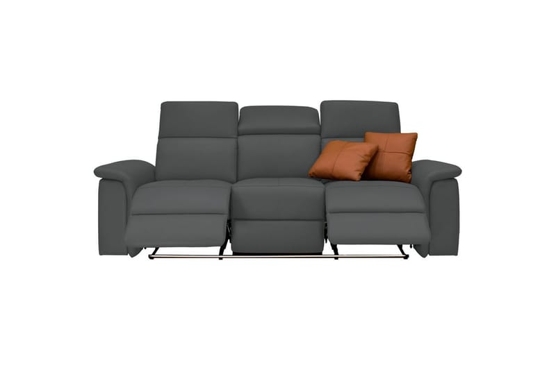 Sofa 3-seter Pareli Grå, PU, Elektrisk recliner - Grå, PU, Elektrisk recliner - Møbler - Sofaer - Reclinersofaer