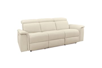 Sofa 3-seter Pareli Hvit, Sunday Stoff, Elektrisk recliner