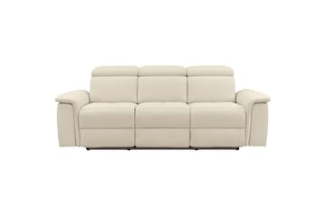Sofa 3-seter Pareli Hvit, Sunday Stoff, Elektrisk recliner - Hvit, Sunday Stoff, Elektrisk recliner - Møbler - Sofaer - Reclinersofaer