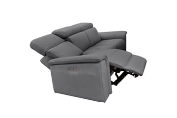 Sofa 3-seter Pareli Grå, Sunday Stoff, Elektrisk recliner - Grå, Sunday Stoff, Elektrisk recliner - Møbler - Sofaer - Reclinersofaer