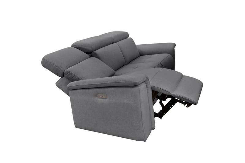 Sofa 3-seter Pareli Grå, Sunday Stoff, Elektrisk recliner - Grå, Sunday Stoff, Elektrisk recliner - Møbler - Sofaer - Reclinersofaer