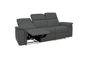 Sofa 3-seter Pareli Grå, PU, Elektrisk recliner - Grå, PU, Elektrisk recliner - Møbler - Sofaer - Reclinersofaer