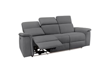 Sofa 3-seter Pareli Grå, Sunday Stoff, Manuell hvilestol - Grå, Sunday Stoff, Manuell hvilestol - Møbler - Sofaer - Reclinersofaer