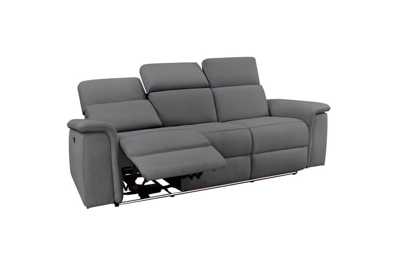 Sofa 3-seter Pareli Grå, Sunday Stoff, Manuell hvilestol - Grå, Sunday Stoff, Manuell hvilestol - Møbler - Sofaer - Reclinersofaer