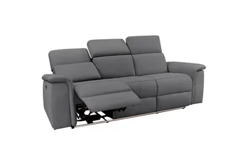 Sofa 3-seter Pareli Grå, Sunday Stoff, Manuell hvilestol - Grå, Sunday Stoff, Manuell hvilestol - Møbler - Sofaer - Reclinersofaer