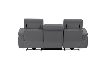 Sofa 3-seter Pareli Grå, Sunday Stoff, Manuell hvilestol - Grå, Sunday Stoff, Manuell hvilestol - Møbler - Sofaer - Reclinersofaer