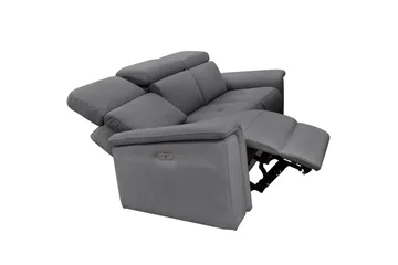 Sofa 3-seter Pareli Grå, Sunday Stoff, Elektrisk recliner - Grå, Sunday Stoff, Elektrisk recliner - Møbler - Sofaer - Reclinersofaer