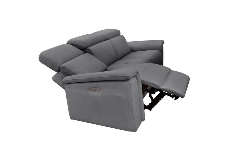 Sofa 3-seter Pareli Grå, Sunday Stoff, Elektrisk recliner - Grå, Sunday Stoff, Elektrisk recliner - Møbler - Sofaer - Reclinersofaer