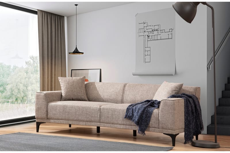 Sofa 3-seters Smithton - Brun - 3 seter sofa