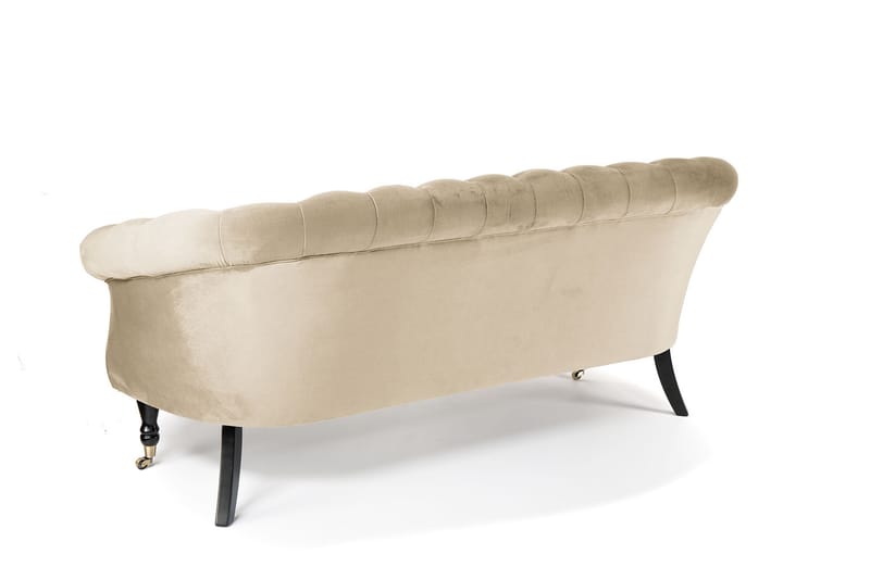 Sofa Chester Ludovic 3-seters - Beige - Fløyelssofaer - 3 seter sofa - Howard-sofaer - Chesterfield sofaer
