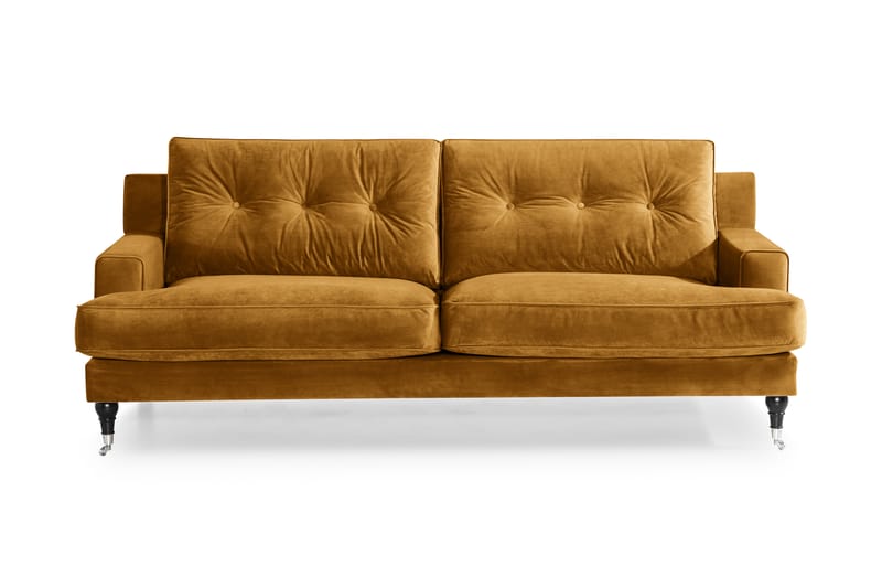 Sofa Covington 3-seter Fløyel - Amber - 3 seter sofa - Howard-sofaer - Fløyelssofaer