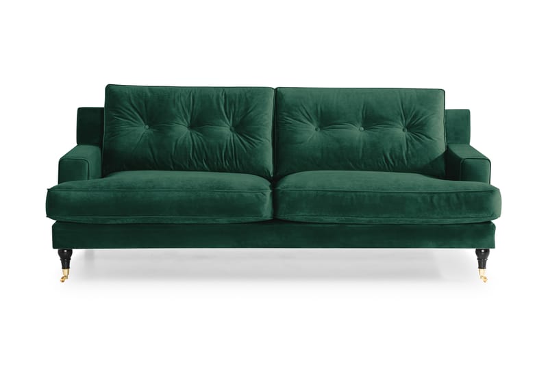 Sofa Covington 3-seter Fløyel - Mørkgrønn - 3 seter sofa - Howard-sofaer - Fløyelssofaer