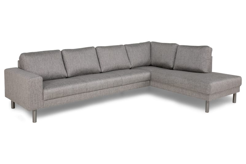 Sofa Erstavik Large med Sjeselong Høyre - Lysgrå - Sofaer med sjeselong