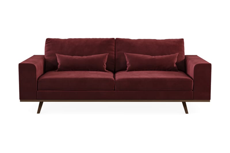 Sofa Haga 3-seter Lin - Rød - 3 seter sofa