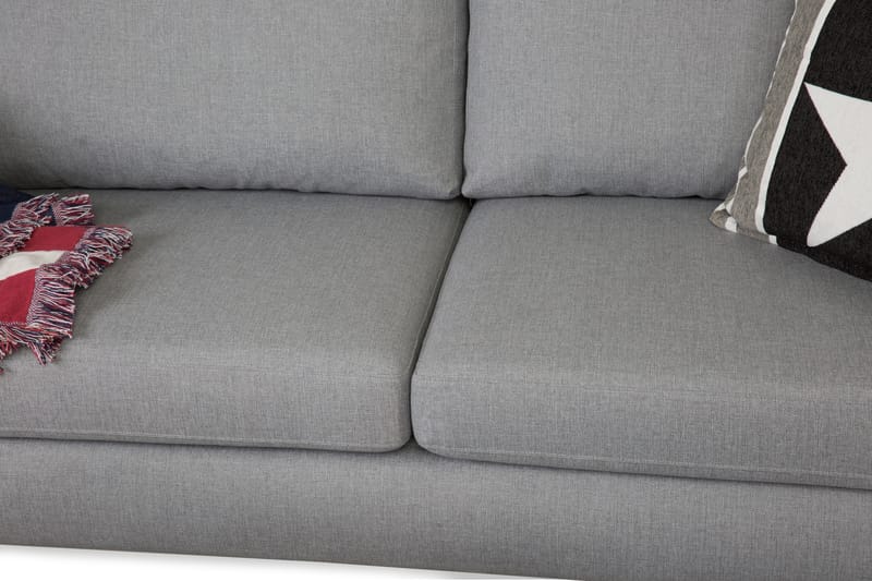 Sofa Hudson 3-seter - Lysgrå|Svart - 3 seter sofa