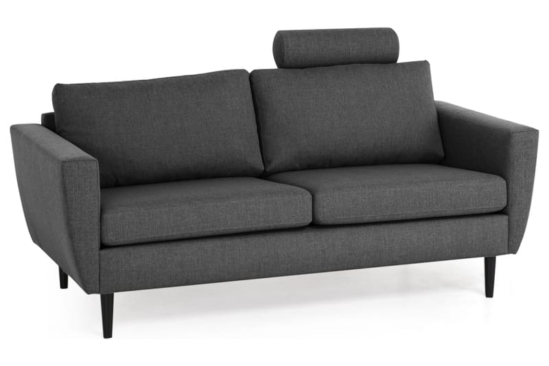 Sofa Hudson 3-seter - Mørkgrå|Svart - 3 seter sofa