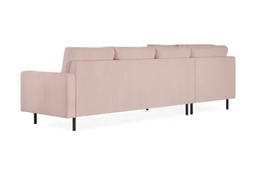 Peppe 4-seters Venstrevendt L-formet Sjeselongsofa i Manchester - Rosa - Møbler - Sofaer - Sofaer med sjeselong - 4 seters sofa med divan