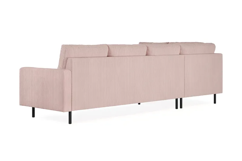 Peppe 4-seters Venstrevendt L-formet Sjeselongsofa i Manchester - Rosa - Møbler - Sofaer - Sofaer med sjeselong - 4 seters sofa med divan